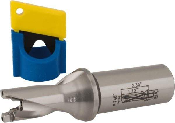 Iscar - 3/4" to 0.783" Diam, 1.5xD, 1.12" Max Depth, 1" Shank Diam, 4-1/2" OAL, Replaceable-Tip Drill - FCP, ICK, ICK-2M, ICM, ICN, ICP, iCP-2M Insert, 19 Seat Size, 91104752 Toolholder, Series SumoCham - USA Tool & Supply