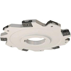 Iscar - Arbor Hole Connection, 0.197" Cutting Width, 26.5mm Depth of Cut, 100mm Cutter Diam, 27mm Hole Diam, 12 Tooth Indexable Slotting Cutter - SDN Toolholder, LNET Insert, Right Hand Cutting Direction - USA Tool & Supply