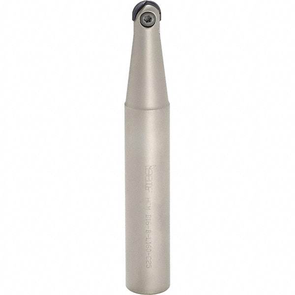 Iscar - 3/4" Cut Diam, 1" Shank Diam, 8" OAL, Indexable Ball Nose End Mill - 3-1/2" Head Length, Straight Shank, HCM D.75 Toolholder, HBF-QF, HBR-QF, HCD-QF, HCR Insert - USA Tool & Supply