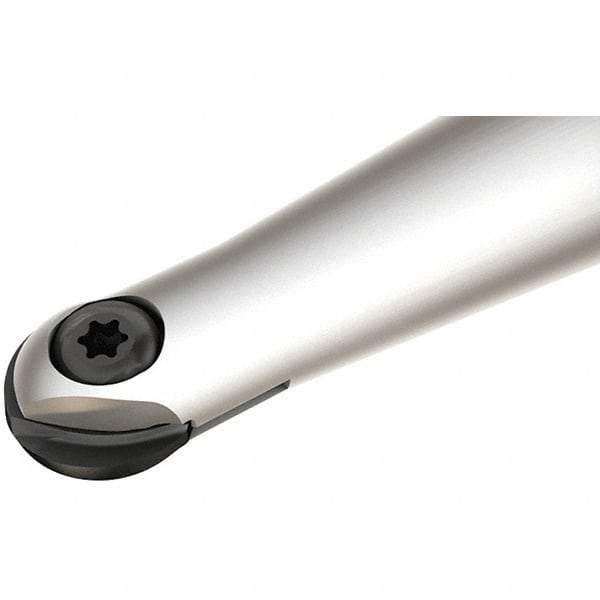 Iscar - 3/8" Cut Diam, 3/8" Shank Diam, 3-1/2" OAL, Indexable Ball Nose End Mill - 1" Head Length, Straight Shank, HCM D.38 Toolholder, HBR-QF, HCR Insert - USA Tool & Supply