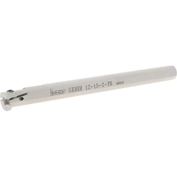Iscar - 15mm Min Bore Diam, 150mm OAL, 12mm Shank Diam, GEHI Indexable Boring Bar - 6mm Max Bore Depth, GEPI Insert, Clamp Holding Method - USA Tool & Supply