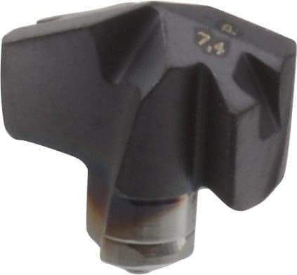Iscar - Series ICP, 0.291" Diam Grade IC908 140° Replaceable Drill Tip - Carbide, TiAlN Finish, 7 Seat Size, Through Coolant - USA Tool & Supply