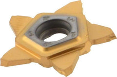 Iscar - PENTA24R150 J IC1008 Grade, 1.5mm Cutting Width, Carbide Cutoff Insert - 15° Right Hand Lead Angle, TiAlN/TiN Coated, Other End - USA Tool & Supply