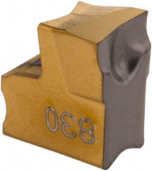 Iscar - TAG J IC830 Grade, 0.199" Cutting Width, Carbide Cutoff Insert - 4° Right Hand Lead Angle, 0.01" Cnr Rad, TiAlN Coated, Single End - USA Tool & Supply