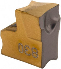 Iscar - TAG J IC830 Grade, 0.199" Cutting Width, Carbide Cutoff Insert - 4° Right Hand Lead Angle, 0.01" Cnr Rad, TiAlN Coated, Single End - USA Tool & Supply