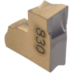 Iscar - TAG3 C IC830 Grade, 0.118" Cutting Width, Carbide Cutoff Insert - 15° Right Hand Lead Angle, 0.008" Cnr Rad, TiAlN Coated, Single End - USA Tool & Supply