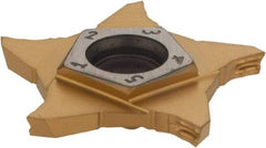 Iscar - PENTA Z IC1008 Grade, 0.0787" Cutting Width, Carbide Cutoff Insert - 15° Left Hand Lead Angle, 0.004" Cnr Rad, TiAlN/TiN Coated, Other End - USA Tool & Supply