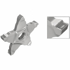 Iscar - PENTA C IC908 Grade, 0.13" Cutting Width, Carbide Cutoff Insert - Neutral Lead Angle, 0.004" Cnr Rad, TiAlN Coated, Other End - USA Tool & Supply