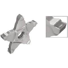 Iscar - PENTA C IC908 Grade, 0.1378" Cutting Width, Carbide Cutoff Insert - Neutral Lead Angle, 0.01" Cnr Rad, TiAlN Coated, Other End - USA Tool & Supply