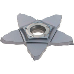 Iscar - PENTA C IC908 Grade, 0.0787" Cutting Width, Carbide Cutoff Insert - 15° Right Hand Lead Angle, 0.004" Cnr Rad, TiAlN Coated, Other End - USA Tool & Supply