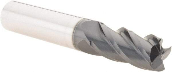 Iscar - 1/2", 4 Flute, Single End, Solid Carbide, 0.03" Corner Radius End Mill - 3" OAL, 38° Helix, Right Hand Flute, 1" LOC, Right Hand Cut - USA Tool & Supply