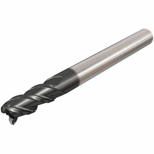 Iscar - 8mm, 3 Flute, Single End, Solid Carbide, 2mm Corner Radius End Mill - 63mm OAL, 45° Helix, Right Hand Flute, 20mm LOC, Right Hand Cut - USA Tool & Supply