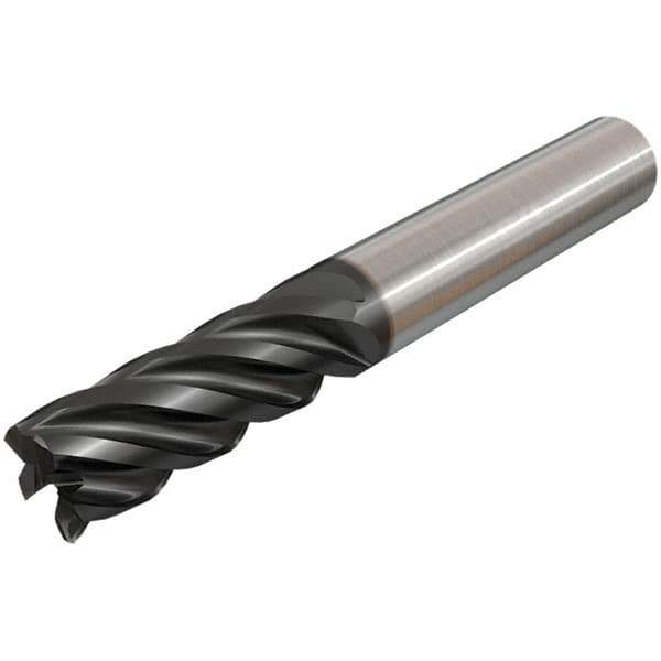Iscar - 12mm, 5 Flute, Single End, Solid Carbide, Corner Chamfer End Mill - 83mm OAL, 38° Helix, Right Hand Flute, 30mm LOC, Right Hand Cut - USA Tool & Supply