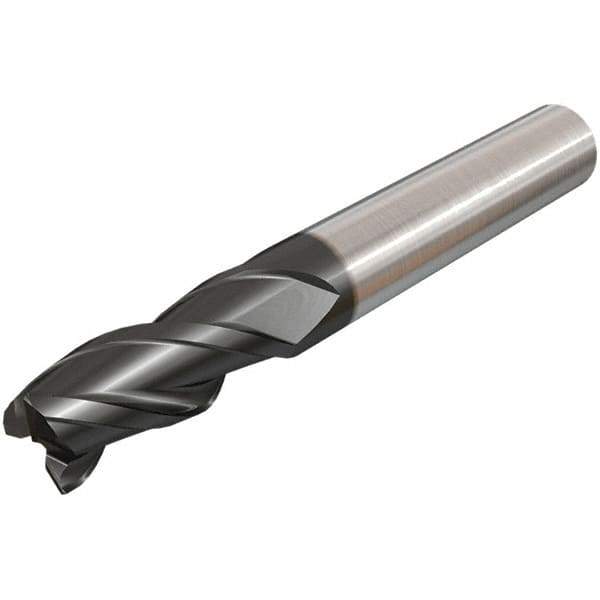 Iscar - 12mm, 3 Flute, Single End, Solid Carbide, Corner Chamfer End Mill - 83mm OAL, 38° Helix, Right Hand Flute, 25mm LOC, Right Hand Cut - USA Tool & Supply