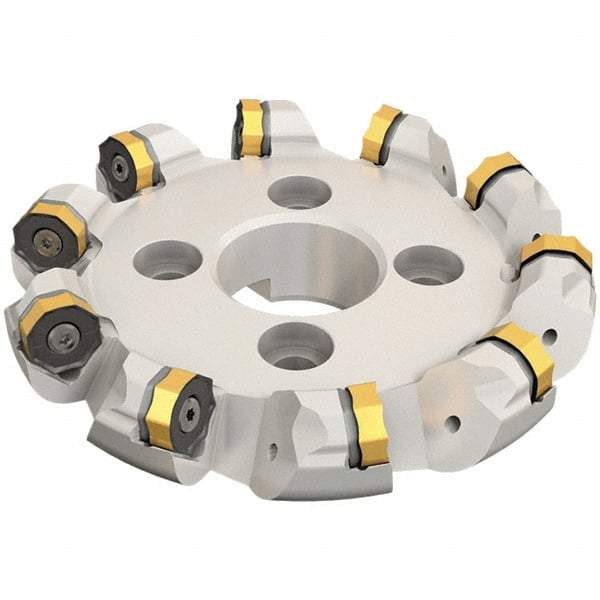 Iscar - 1.905" Cut Diam, 2-1/2" Arbor Hole, 0.28" Max Depth of Cut, 45° Indexable Chamfer & Angle Face Mill - 12 Inserts, ONMU 1008\xB6S845 SNMU 2608 Insert, Right Hand Cut, 12 Flutes, Through Coolant, Series Helido - USA Tool & Supply