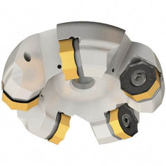 Iscar - 274.5mm Cut Diam, 60mm Arbor Hole, 7mm Max Depth of Cut, 45° Indexable Chamfer & Angle Face Mill - 12 Inserts, ONMU 1008\xB6S845 SNMU 2608 Insert, Right Hand Cut, 12 Flutes, Series Helido - USA Tool & Supply