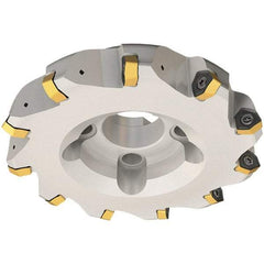 Iscar - 52mm Cut Diam, 22mm Arbor Hole, 2mm Max Depth of Cut, 30° Indexable Chamfer & Angle Face Mill - 6 Inserts, H600 WXCU 05 Insert, Right Hand Cut, 6 Flutes, Through Coolant, Series Helido - USA Tool & Supply