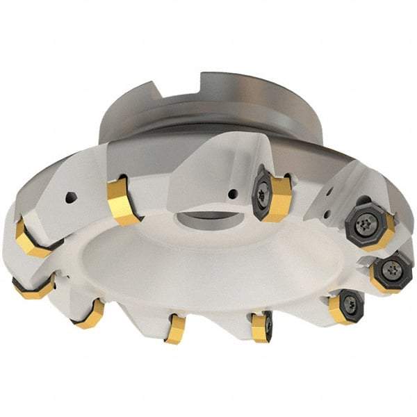 Iscar - 137.7mm Cut Diam, 40mm Arbor Hole, 3.5mm Max Depth of Cut, 45° Indexable Chamfer & Angle Face Mill - 10 Inserts, ON.. 05..\xB6OXMT 0507\xB6RXMT 1607\xB6S845 SN.U 13 Insert, Right Hand Cut, 10 Flutes, Through Coolant, Series Helido - USA Tool & Supply