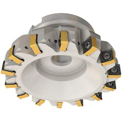 Iscar - 80mm Cut Diam, 27mm Arbor Hole, 9mm Max Depth of Cut, 88° Indexable Chamfer & Angle Face Mill - 9 Inserts, OXMT 0507\xB6S890 SNMU 1305 Insert, Right Hand Cut, 9 Flutes, Through Coolant, Series Helido - USA Tool & Supply