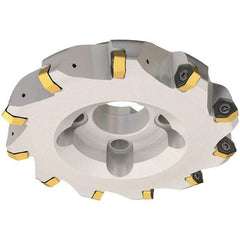 Iscar - 125mm Cut Diam, 40mm Arbor Hole, 3.5mm Max Depth of Cut, 30° Indexable Chamfer & Angle Face Mill - 9 Inserts, H600 WXCU 08 Insert, Right Hand Cut, 9 Flutes, Through Coolant, Series Helido - USA Tool & Supply