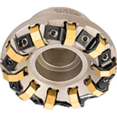 Iscar - 3.41" Cut Diam, 1" Arbor Hole, 0.138" Max Depth of Cut, 45° Indexable Chamfer & Angle Face Mill - 12 Inserts, ON.U 05\xB6S845 SN.U 13 Insert, Right Hand Cut, 12 Flutes, Series Helido - USA Tool & Supply