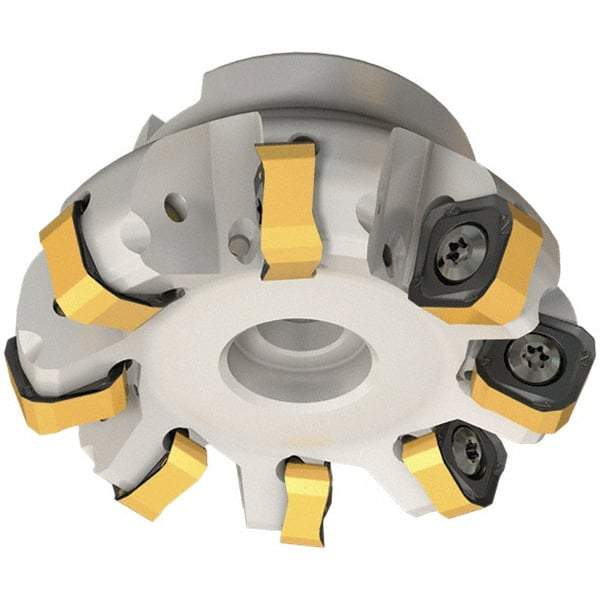 Iscar - 134.7mm Cut Diam, 40mm Arbor Hole, 6mm Max Depth of Cut, 65° Indexable Chamfer & Angle Face Mill - 10 Inserts, OXMT 0507\xB6RXMT 1607\xB6S865 SNMU 1305 Insert, Right Hand Cut, 10 Flutes, Through Coolant, Series Helido - USA Tool & Supply