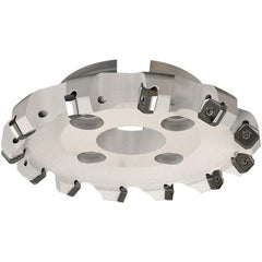 Iscar - 139.8mm Cut Diam, 40mm Arbor Hole, 7.15mm Max Depth of Cut, 45° Indexable Chamfer & Angle Face Mill - 8 Inserts, S845 SX.U 16.. Insert, Right Hand Cut, 8 Flutes, Through Coolant, Series Helido - USA Tool & Supply