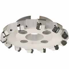 Iscar - 64.8mm Cut Diam, 22mm Arbor Hole, 7.15mm Max Depth of Cut, 45° Indexable Chamfer & Angle Face Mill - 4 Inserts, S845 SX.U 16.. Insert, Right Hand Cut, 4 Flutes, Through Coolant, Series Helido - USA Tool & Supply