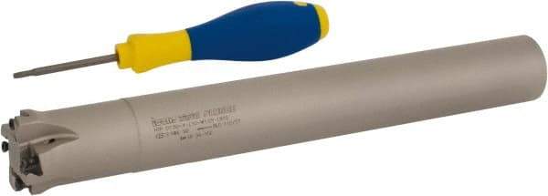 Iscar - 1-1/2" Cut Diam, 0.118" Max Depth of Cut, 1-1/4" Shank Diam, Indexable Plunge End Mill - Straight Shank, HTP LNHT 1006 Insert Style, HTP-LN10 Toolholder Style, Through Coolant, Series TangPlunge - USA Tool & Supply