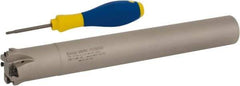 Iscar - 1-1/2" Cut Diam, 0.118" Max Depth of Cut, 1-1/4" Shank Diam, Indexable Plunge End Mill - Straight Shank, HTP LNHT 1006 Insert Style, HTP-LN10 Toolholder Style, Through Coolant, Series TangPlunge - USA Tool & Supply