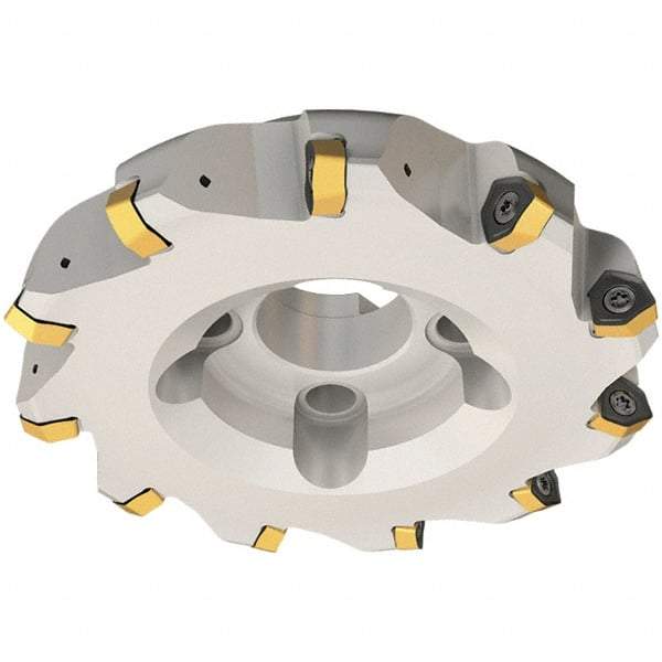 Iscar - 63mm Cut Diam, 22mm Arbor Hole, 2mm Max Depth of Cut, 30° Indexable Chamfer & Angle Face Mill - 8 Inserts, H600 WXCU 05 Insert, Right Hand Cut, 8 Flutes, Through Coolant, Series Helido - USA Tool & Supply