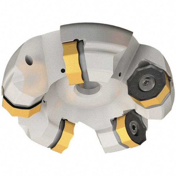 Iscar - 184.5mm Cut Diam, 40mm Arbor Hole, 7mm Max Depth of Cut, 45° Indexable Chamfer & Angle Face Mill - 8 Inserts, ONMU 1008\xB6S845 SNMU 2608 Insert, Right Hand Cut, 8 Flutes, Series Helido - USA Tool & Supply