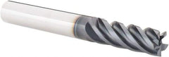 Iscar - 3/8", 5 Flute, Single End, Solid Carbide, Corner Chamfer End Mill - 3" OAL, 38° Helix, Right Hand Flute, 15/16" LOC, Right Hand Cut - USA Tool & Supply