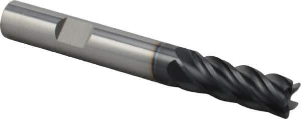 Iscar - 3/8", 5 Flute, Single End, Solid Carbide, 0.02" Corner Radius End Mill - 3" OAL, Right Hand Flute, 0.94" LOC, Right Hand Cut - USA Tool & Supply