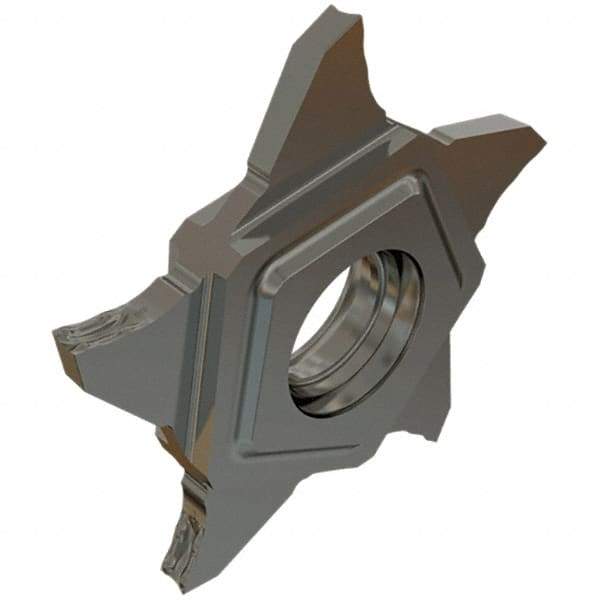 Iscar - PENTA Z IC1008 Grade, 0.059" Cutting Width, Carbide Cutoff Insert - 15° Left Hand Lead Angle, 0.0024" Cnr Rad, TiAlN/TiN Coated, Other End - USA Tool & Supply