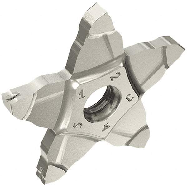 Iscar - PENTA34N300 J IC908 Grade, 3mm Cutting Width, Carbide Cutoff Insert - Neutral Lead Angle, TiAlN Coated, Other End - USA Tool & Supply