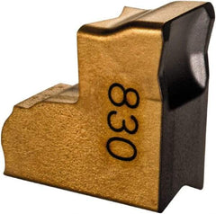 Iscar - TAG CB IC830 Grade, 0.1575" Cutting Width, Carbide Cutoff Insert - Neutral Lead Angle, 0.0157" Cnr Rad, TiAlN Coated, Single End - USA Tool & Supply