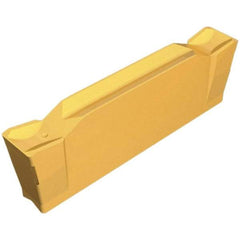 Iscar - DGN6303 C IC830 Grade, 0.25" Cutting Width, Carbide Cutoff Insert - Neutral Lead Angle, 0.0138" Cnr Rad, TiAlN Coated, Double End - USA Tool & Supply