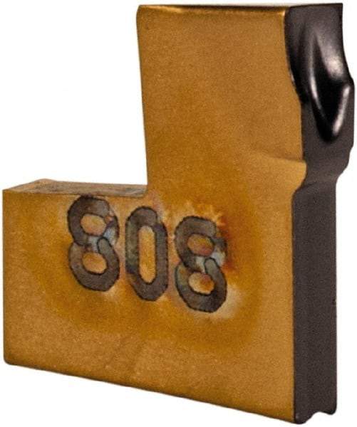 Iscar - TAG J IC808 Grade, 0.055" Cutting Width, Carbide Cutoff Insert - 8° Left Hand Lead Angle, 0.0063" Cnr Rad, TiAlN Coated, Single End - USA Tool & Supply