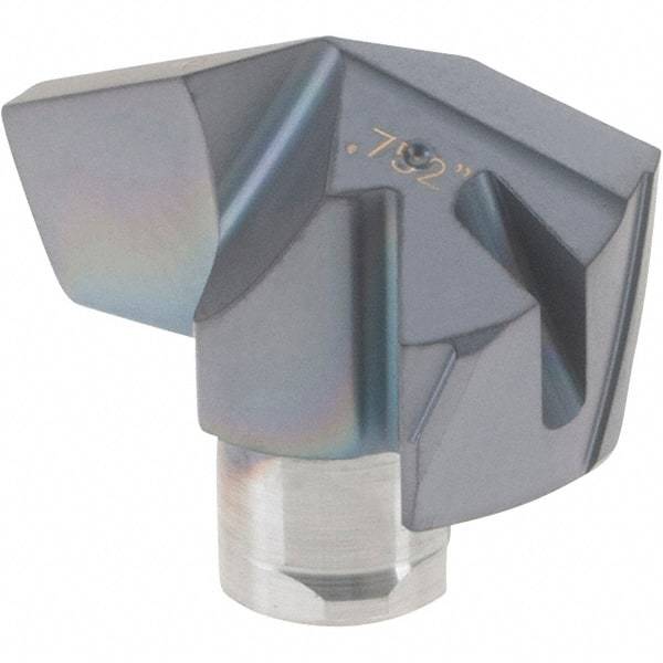 Iscar - Series ICP-2M, 0.752" Diam Grade IC908 140° Replaceable Drill Tip - Carbide, TiAlN Finish, 19 Seat Size, Through Coolant - USA Tool & Supply
