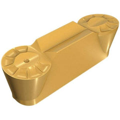 Iscar - 4020HGPL Y Grade IC08, 4mm Cutting Width Carbide Grooving Insert - 2mm Max Depth of Cut, Neutral, 2mm Corner Radius, Uncoated - USA Tool & Supply