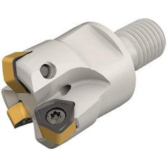 Iscar - 25mm Cut Diam, 0.031" Max Depth, M12 Modular Connection Indexable High-Feed End Mill - Screw Holding Method, H600 WXCU 04 Insert, FF EWX-M-04 Toolholder, Through Coolant - USA Tool & Supply