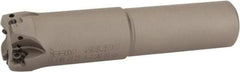 Iscar - 1-1/4" Cut Diam, 0.04" Max Depth, 1" Shank Diam, Weldon Shank Indexable High-Feed End Mill - Screw Holding Method, H600 WXCU 05 Insert, FF EWX-05 Toolholder, Through Coolant - USA Tool & Supply