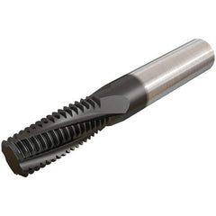 Iscar - G1-11 BSP, 0.6299" Cutting Diam, 4 Flute, Solid Carbide Helical Flute Thread Mill - Internal/External Thread, 1-1/2" LOC, 105mm OAL, 16mm Shank Diam - USA Tool & Supply