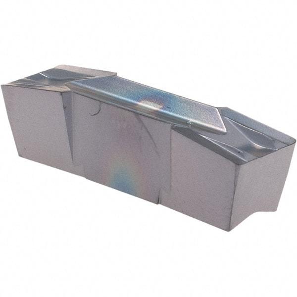 Iscar - 800040GIF E Grade IC908, 8mm Cutting Width Carbide Grooving Insert - 0.5mm Max Depth of Cut, Neutral, 0.4mm Corner Radius, TiAlN Finish - USA Tool & Supply
