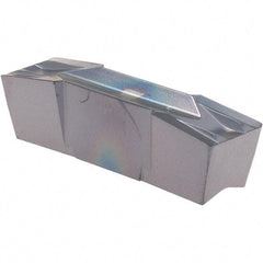 Iscar - 800040GIF E Grade IC908, 8mm Cutting Width Carbide Grooving Insert - 0.5mm Max Depth of Cut, Neutral, 0.4mm Corner Radius, TiAlN Finish - USA Tool & Supply