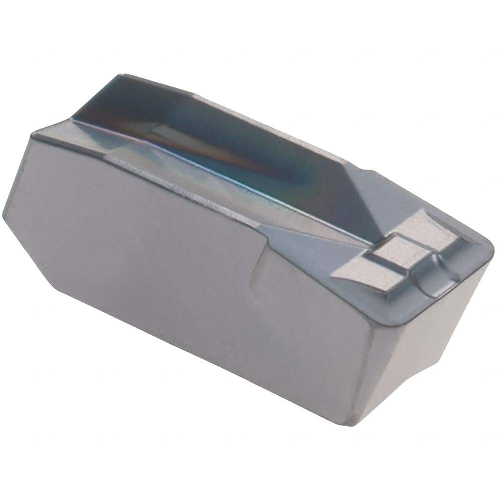 Iscar - 608GIMN Grade IC907, 6mm Cutting Width Carbide Grooving Insert - 2.4mm Max Depth of Cut, Neutral, 0.8mm Corner Radius, TiAlN Finish - USA Tool & Supply