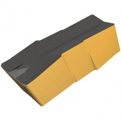 Iscar - 400080GIP E Grade IC830, 4mm Cutting Width Carbide Grooving Insert - 2.4mm Max Depth of Cut, Neutral, 0.8mm Corner Radius, TiAlN Finish - USA Tool & Supply