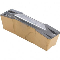 Iscar - 800120GIF E Grade IC830, 8mm Cutting Width Carbide Grooving Insert - 4.8mm Max Depth of Cut, Neutral, 1.2mm Corner Radius, TiAlN Finish - USA Tool & Supply