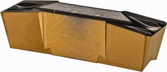 Iscar - 800080GIF E Grade IC830, 8mm Cutting Width Carbide Grooving Insert - 4.8mm Max Depth of Cut, Neutral, 0.8mm Corner Radius, TiAlN Finish - USA Tool & Supply